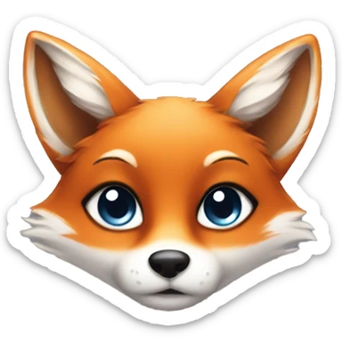Cute fox face with eye wing make up sticker