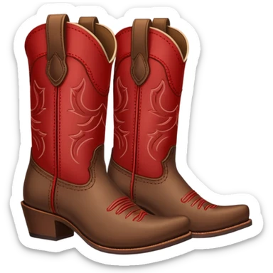 western boots with red accent color sticker
