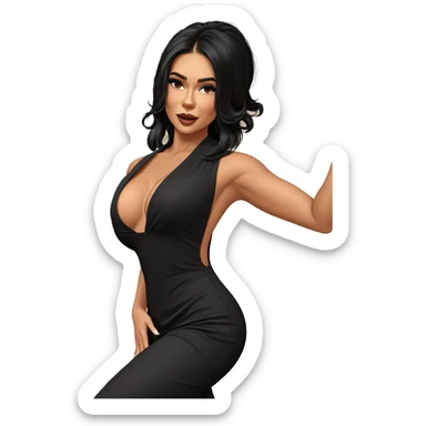 black dress beauty portrait sticker