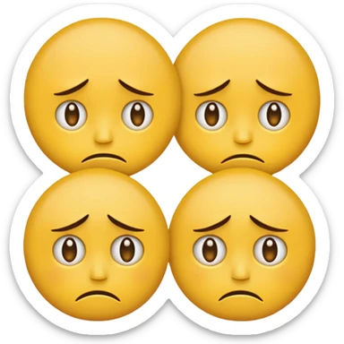 unhappy emoji overlapping another unhappy emoji sticker
