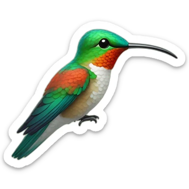 kolibri mit vielen farben ohne ast sticker