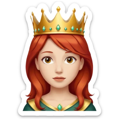 woman pelirroja con corona  sticker