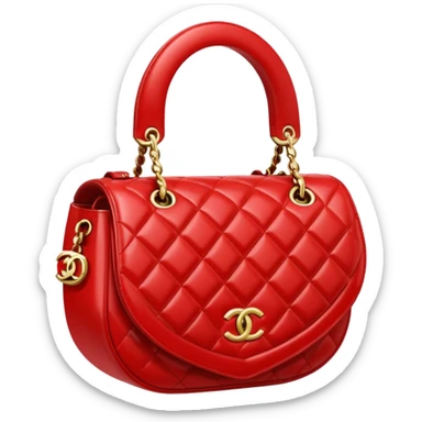chanel heart red color bag sticker
