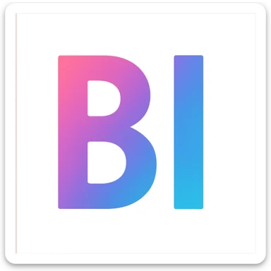 the word BI in pink, purple, and blue letters sticker