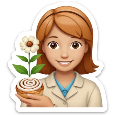 Cinamonrroll con una flor en la mano sticker
