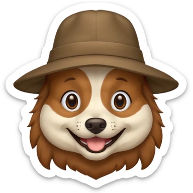 Dog wearing a hat sticker