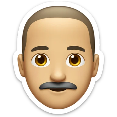 guy with mustache and buzz cut sticker