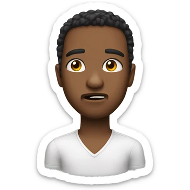 Raising eyebrow while pursing lips sticker