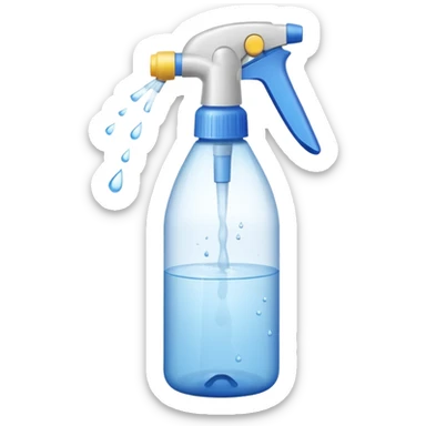 a spray bottle spraying water. sticker