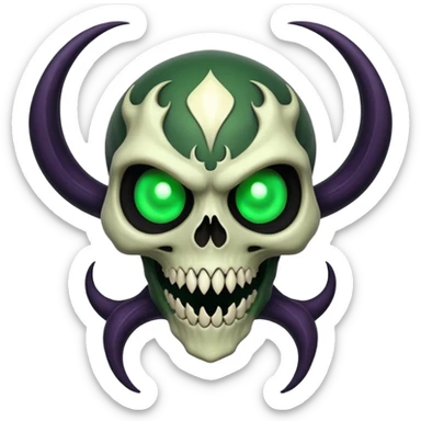 Spooky scary evil skeletal Duskull-Venom-Lunala-ET-hybrid-fantasy-creature sticker