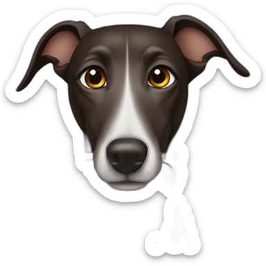 Dark brown greyhound with pointy ears sticker