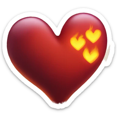 Heart on fire sticker