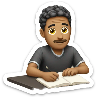 a man studying  sticker
