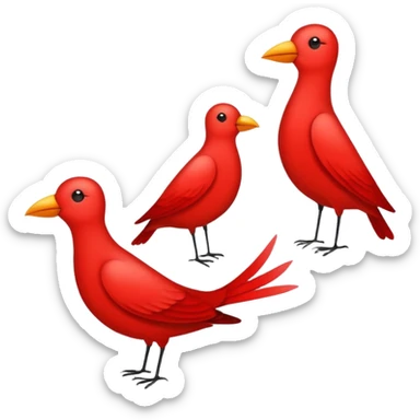 machine learning flock of three birds red color sticker