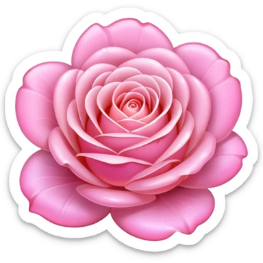 Pink Opal crystal rose flower, remove background sticker
