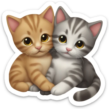 kittens cuddling sticker