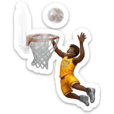 a person dunk on a basketball hoop sticker