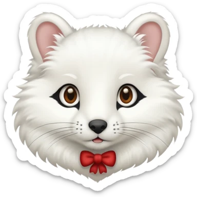 Quiero crear unos emojis del animal armiño blanco sticker