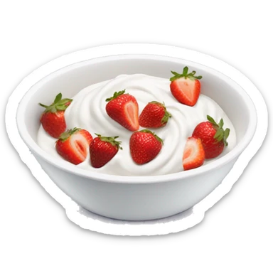 bowl of yogurt with strawberries sticker