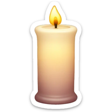 Candle in a powder-colored glass sticker