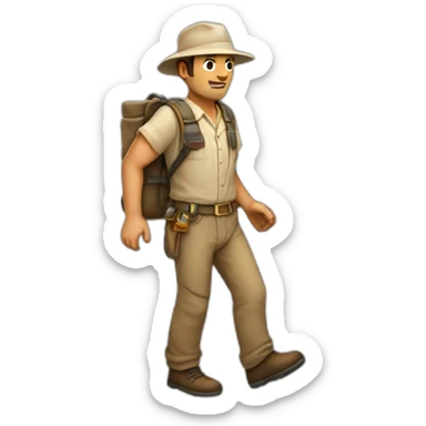 archaeologist walking sticker