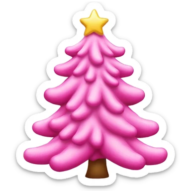 pink christmas tree sticker