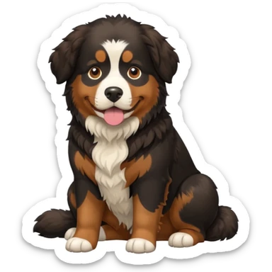 Generate a Bernese Mountain Dog that is just pooping sticker