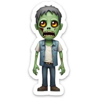 Zombie that’s half dead with arms out  sticker