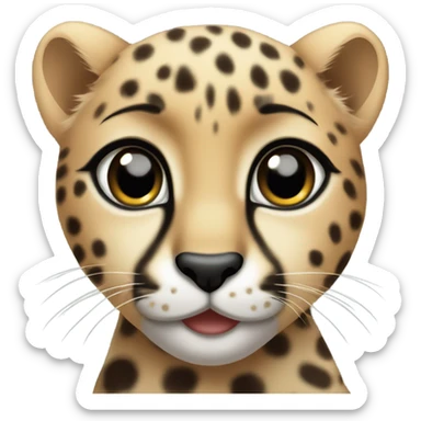 Baby cheetah face sticker