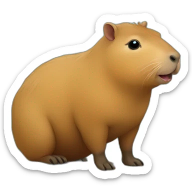 Petit capybara a cheval sur un autre sticker