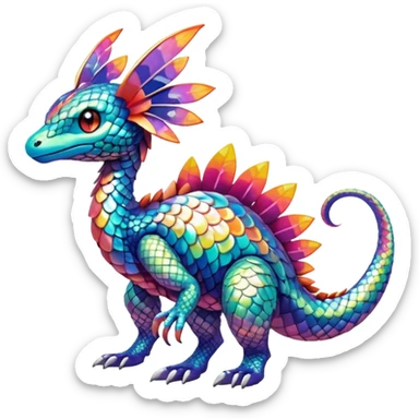 Colorful Exotic Pokémon-Fakémon-hybrid-creature (full body) sticker