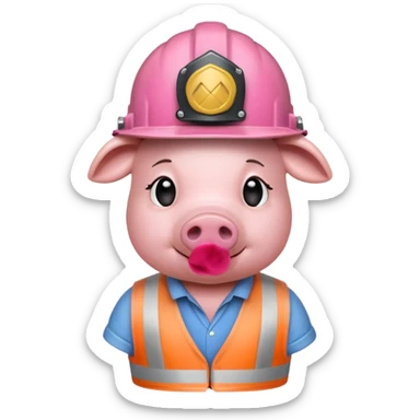 construction-pig with helmet sticker