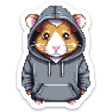 Hamster hacker in a hoodie sticker
