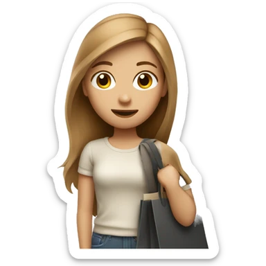 One light brown hair girl with bag of shopping sticker