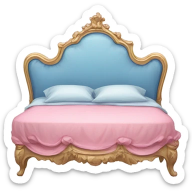 Rococo bed pink and blue sticker