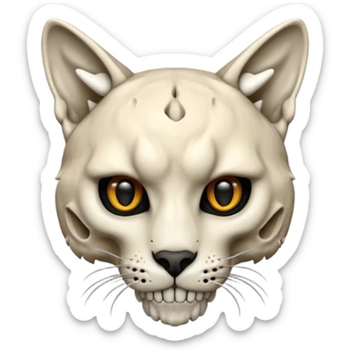 The real skull of a lynx sticker
