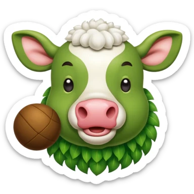 Vaca branca piscando e com língua pra fora sticker