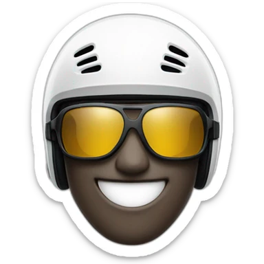 Grinning emoji with professional biking helmet and sports shades (Not riding a bike) sticker