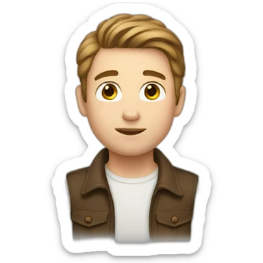 white 25 years Boy Brown hair sticker