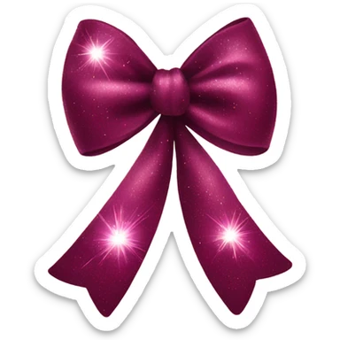 burgundycolor bow with sparkles sticker