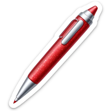 red glitter office supplies sticker