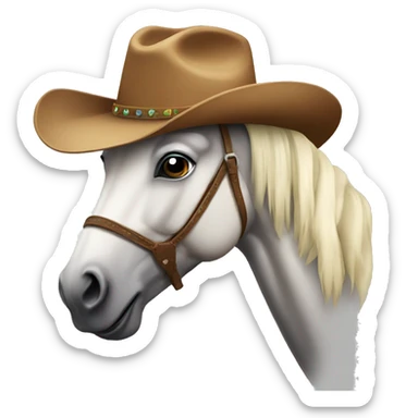 Horse with cowboy hat sticker