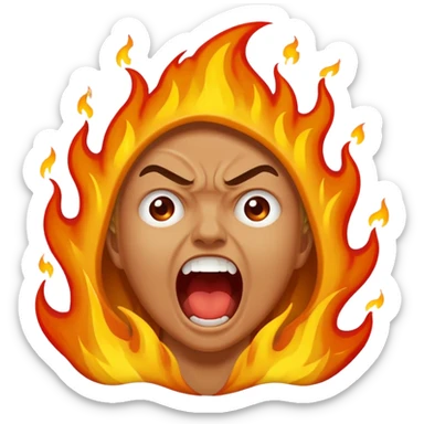 person burning in the pits of hell sticker