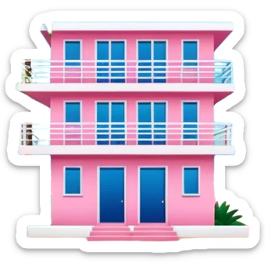 Matisse style pink SPAM art Miami beach landscape sticker