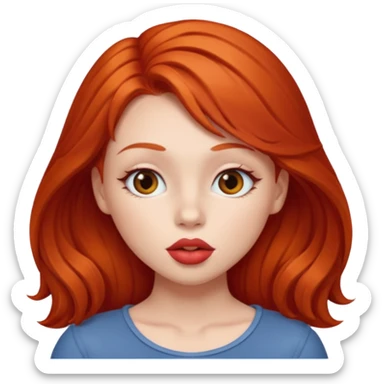 A red head girl kissing  sticker