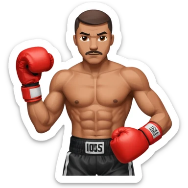 Can you make a man who is a boxer made of completely geometric or cube shaped sticker
