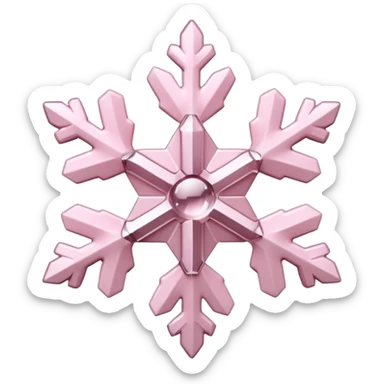 snow flake pale pink 3d glass texture sticker