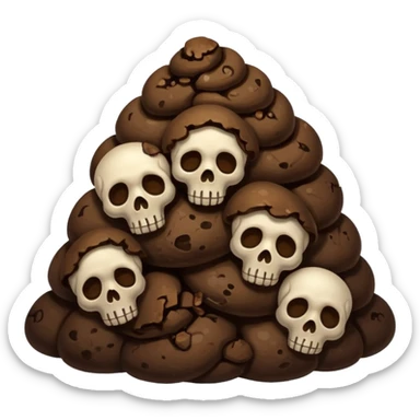 ((poop emoji))with  3 skulls sticker