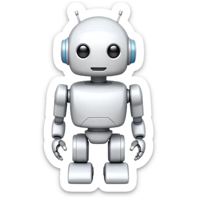 robot old cartoon simple toy white innocent round sticker