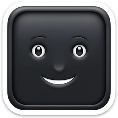 Completely black square no face sticker